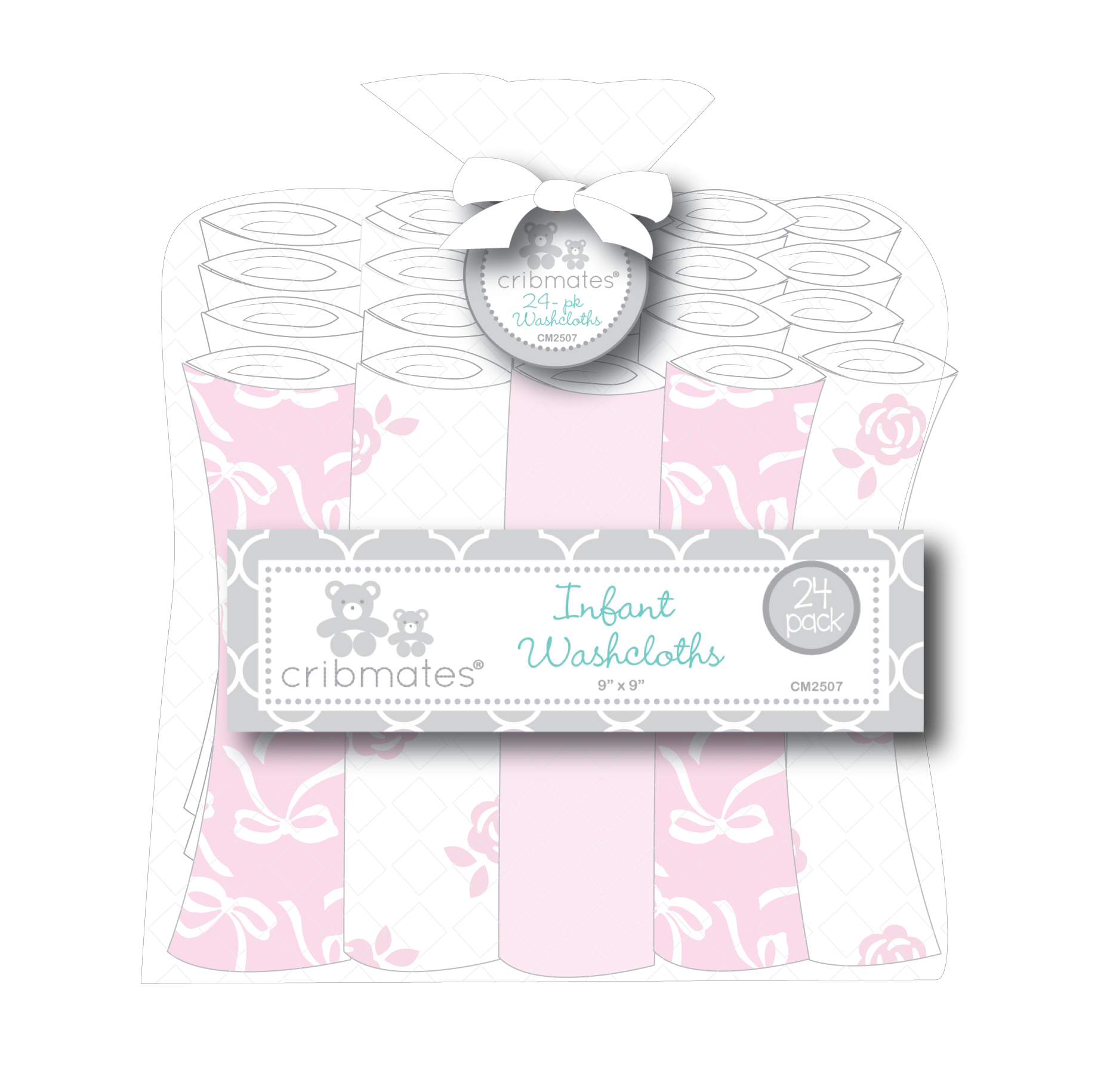 24 Pk Baby Washcloths