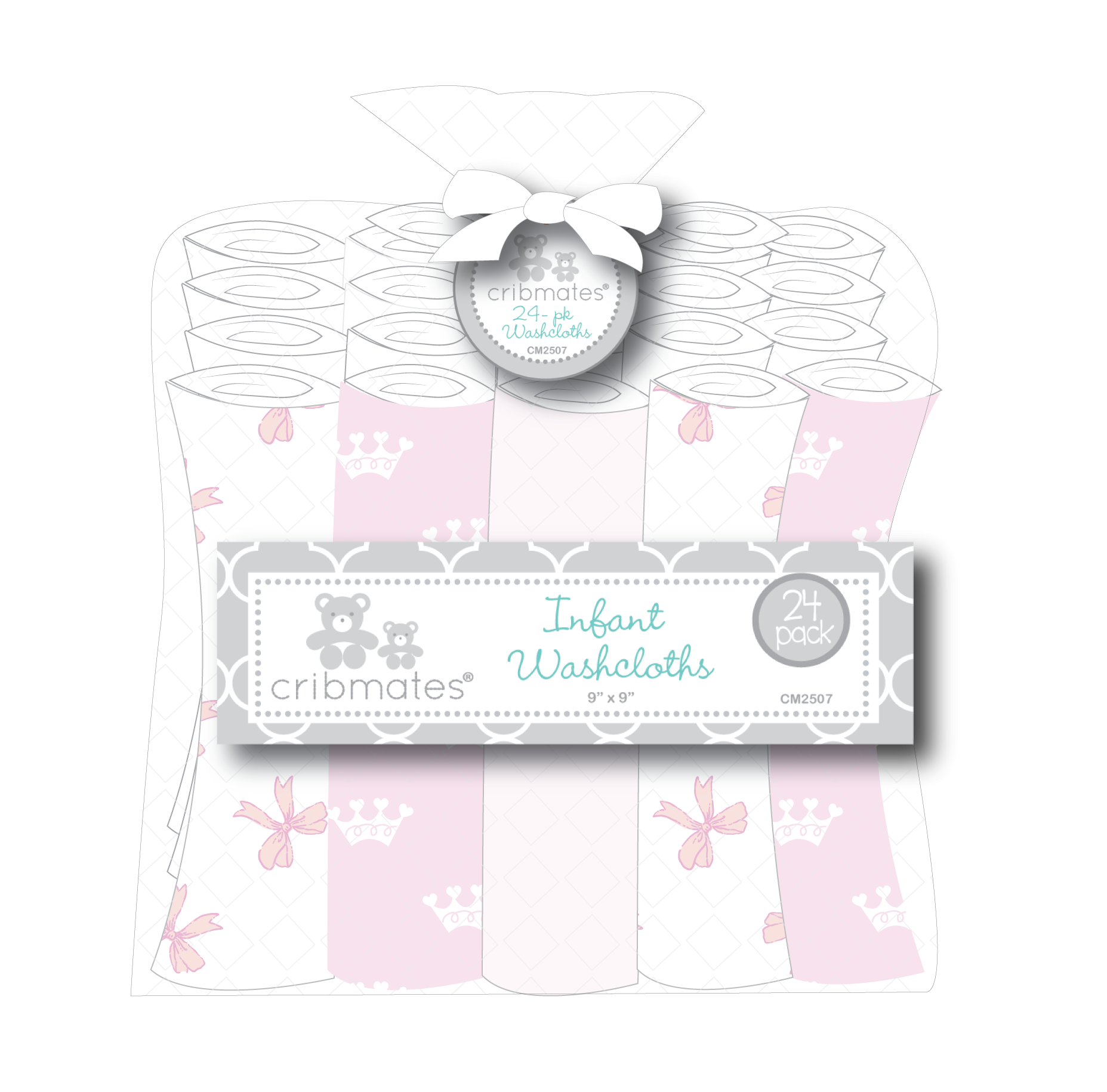 24 Pk Baby Washcloths