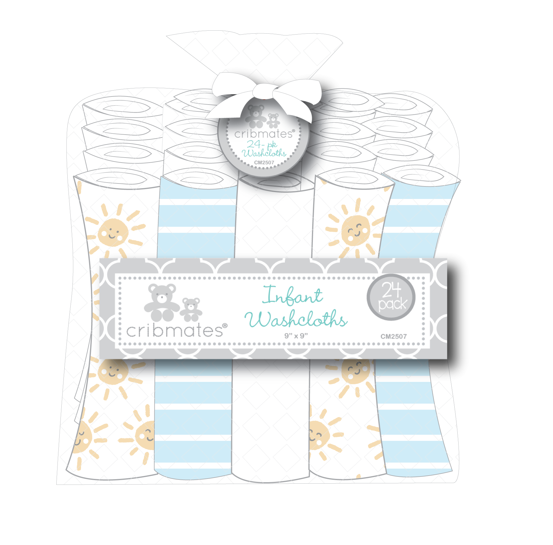 24 Pk Baby Washcloths