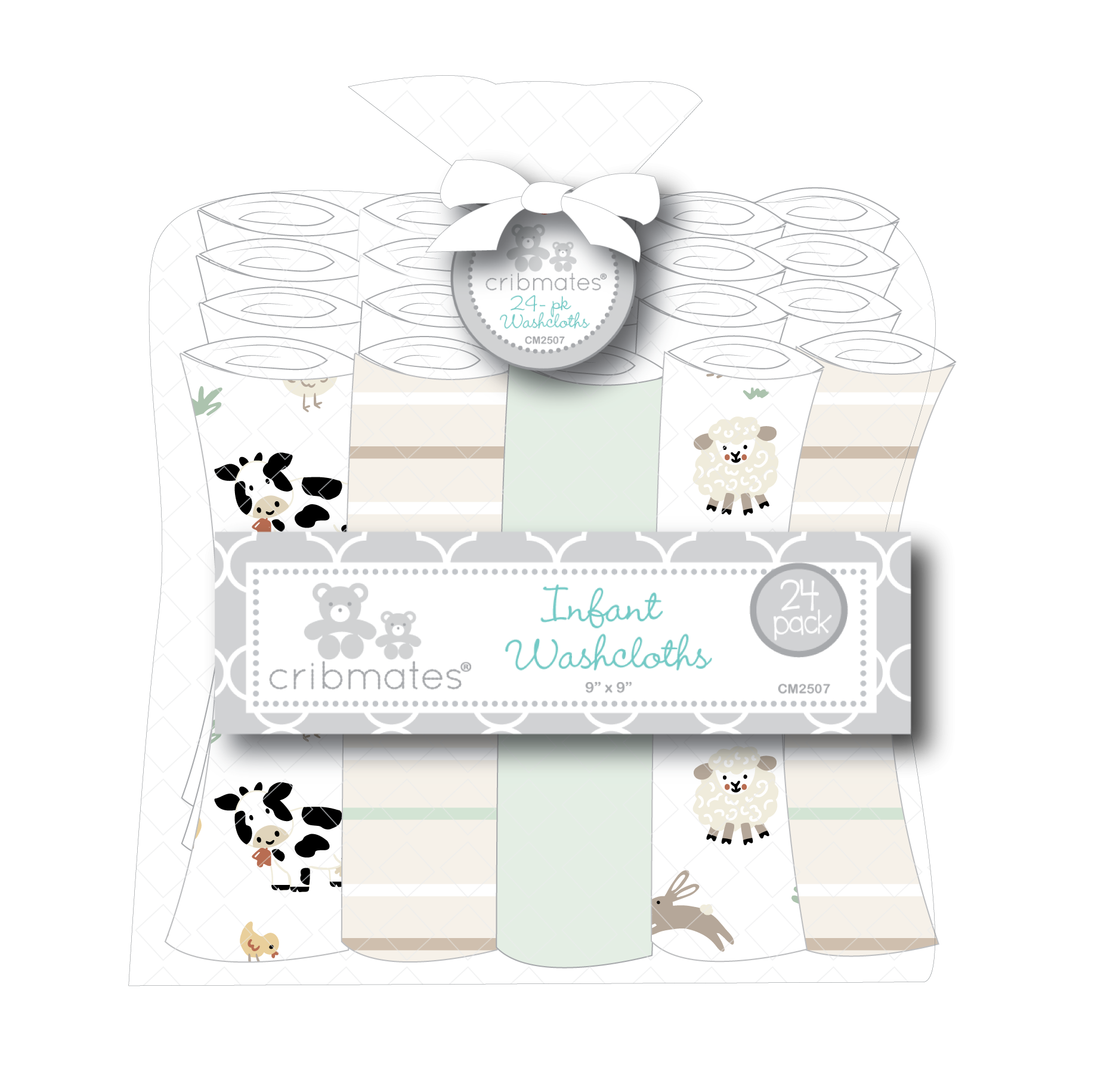 24 Pk Baby Washcloths
