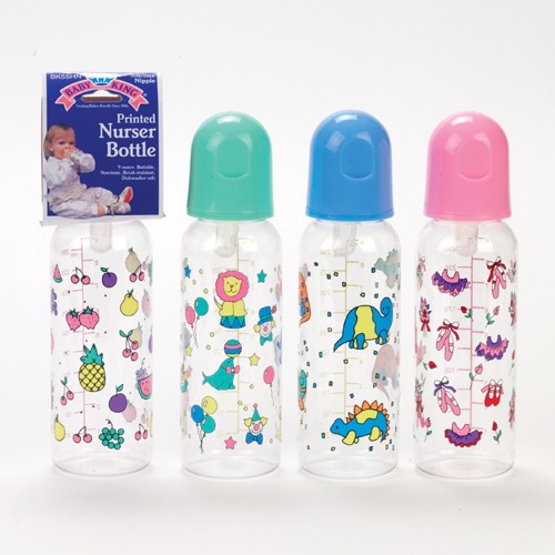 9 oz. Printed Nurser Bottle BPA Free wholesale baby product manufacturer