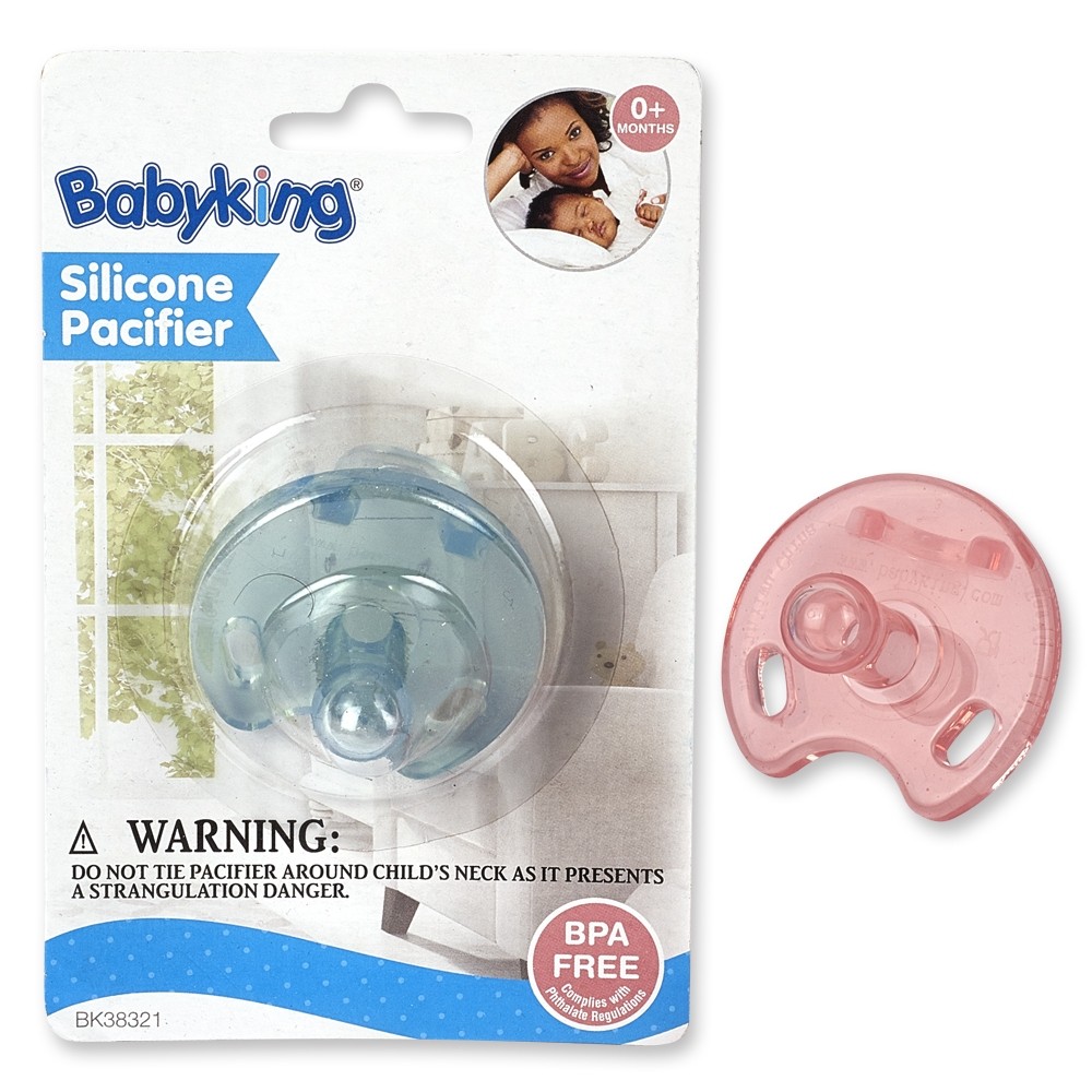 Baby King Silicone Pacifier BK37000 BLUE Months LOT OF 2 SEALED/ NEW 
