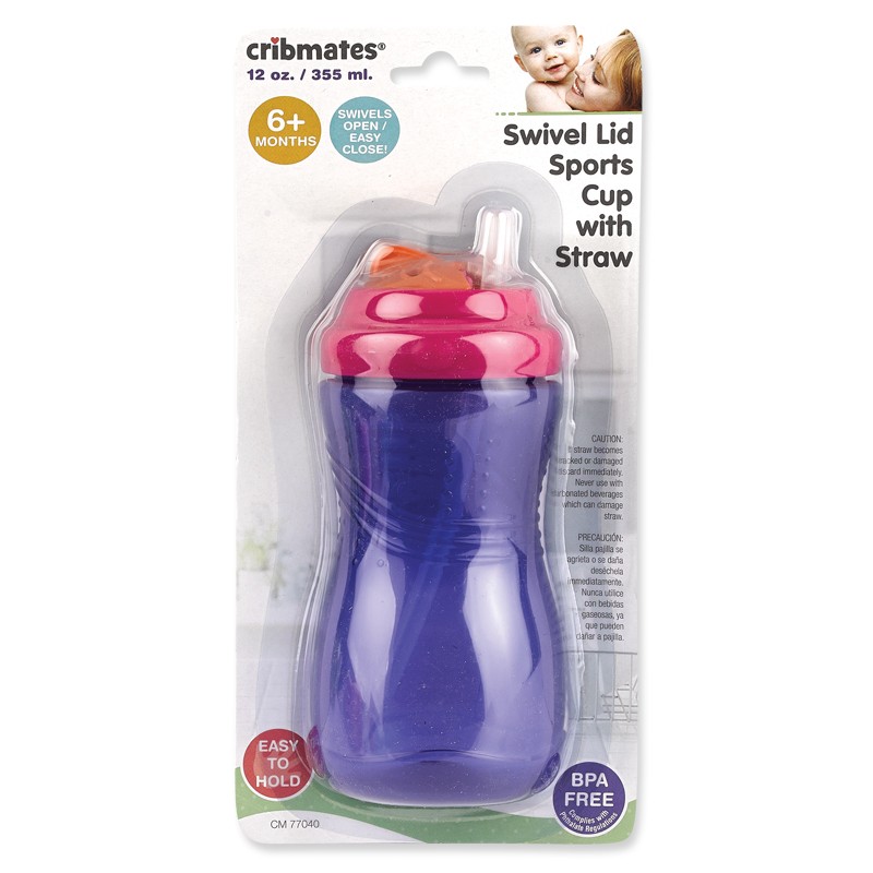 Swivel Lid Sports Cup with Straw