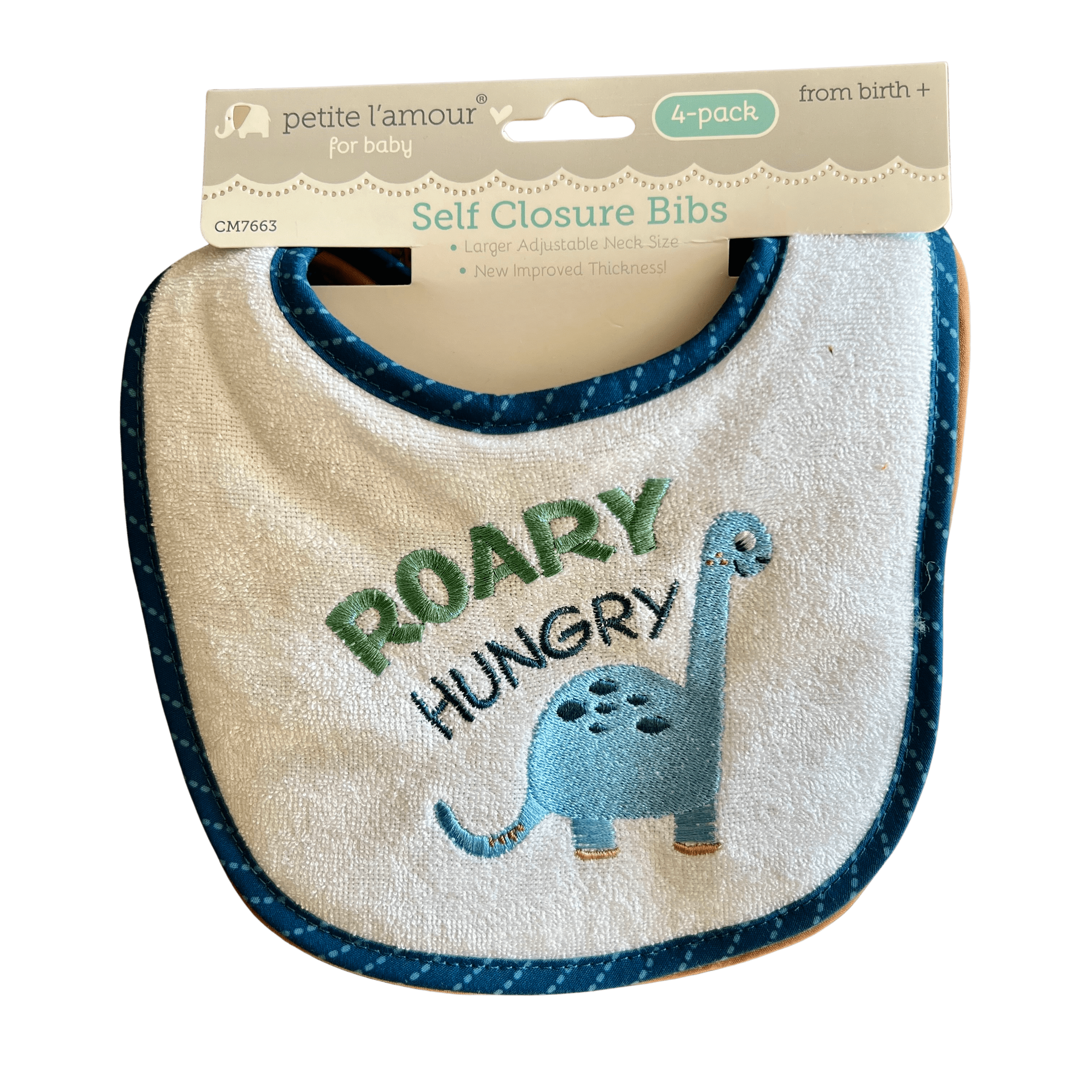 4 Pack Embroidered Bibs