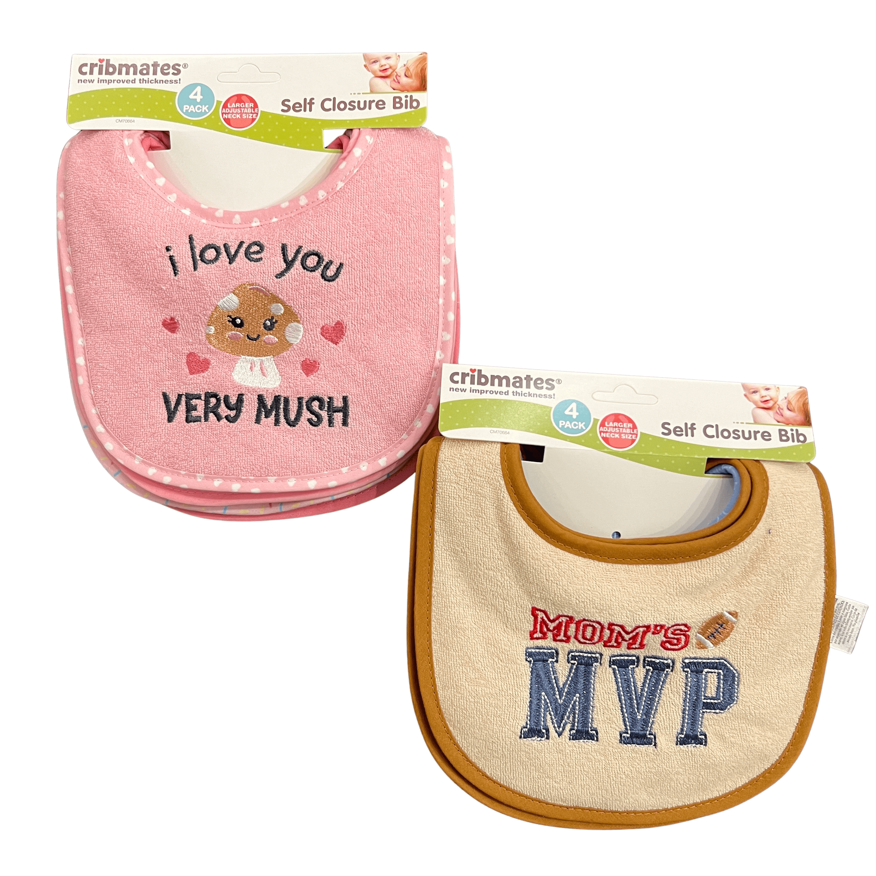 4 Pack Embroidered Bibs