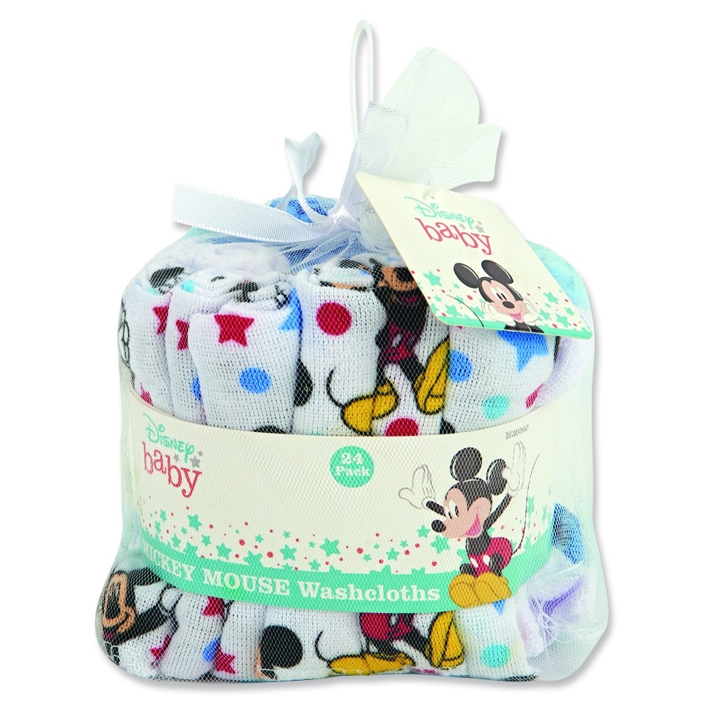 Mickey Mouse 24pk Wash Clothes