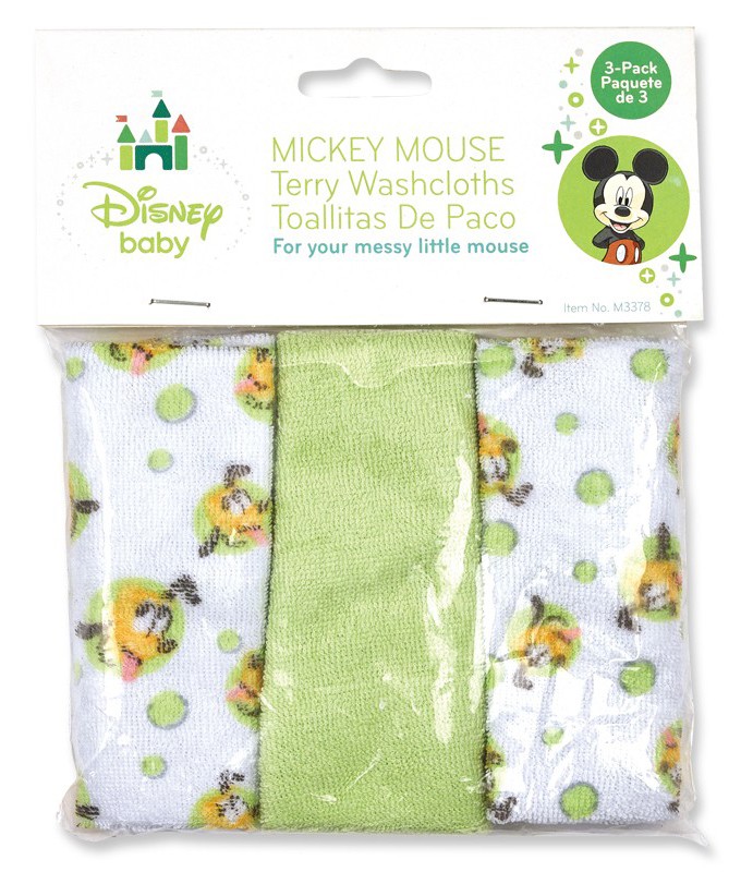 Mickey Mouse 3pk Washcloth