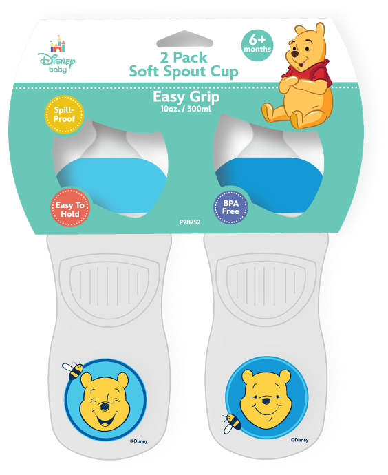 Pooh 2pk Spout Cup w/ Thumb Grip