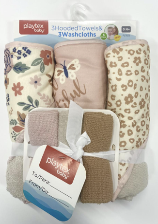 3 Hooded Towel w/ 3 Washcloth