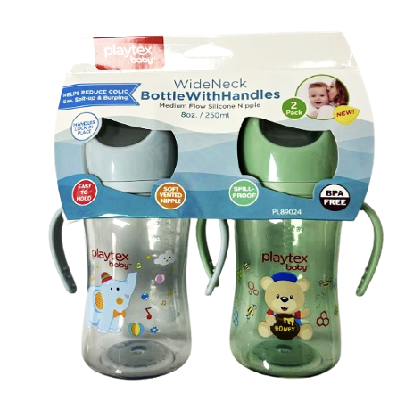 2pk 8oz Wide Neck Bottle w/ Handles