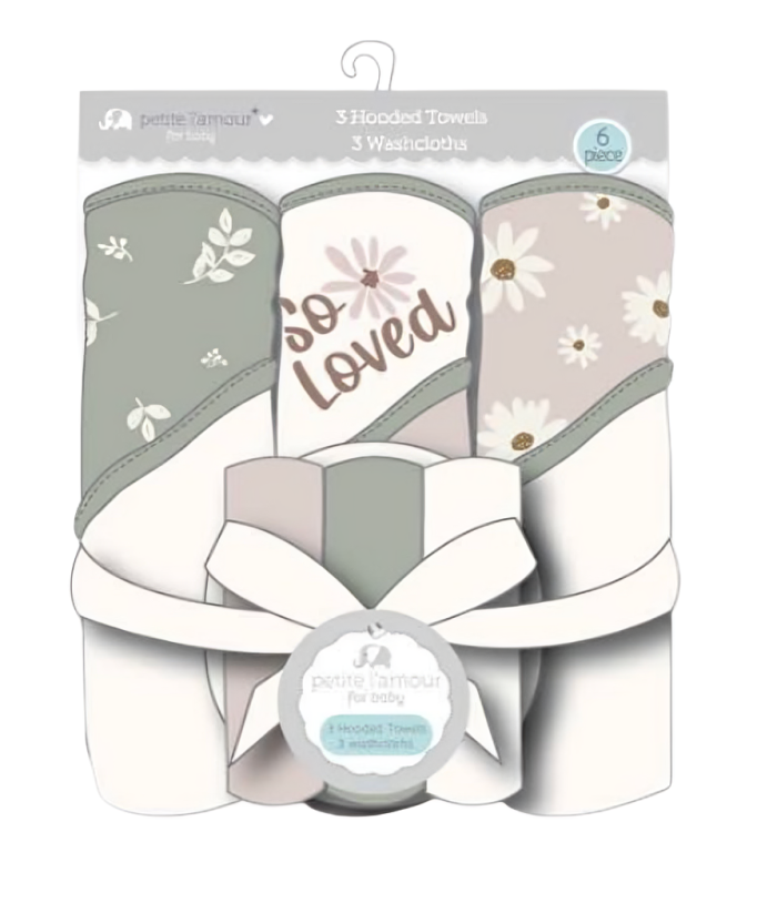 Hooded Towel w/ 5 Washcloths