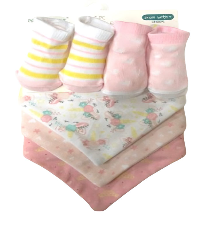 2pk Bootie and 3pk Bandana Bibs