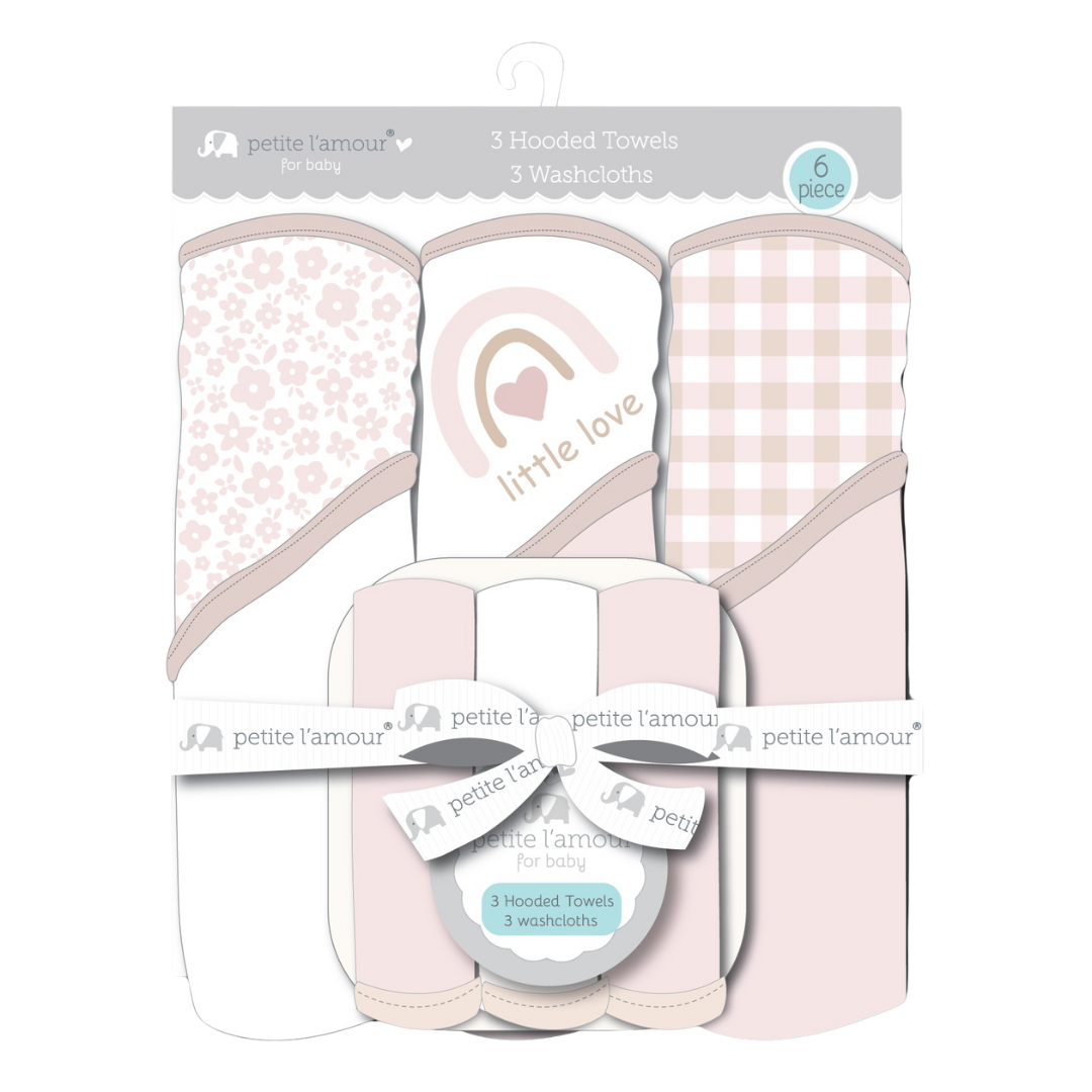 3 Hooded Towel and 3 Washcloth Set