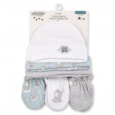 Infant Caps & Scratch Mitten Set 6 Pack