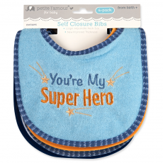 4 Pack Embroidered Bibs