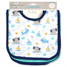 5 Pack Printed Bibs