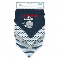 Captain Cutie Whale 4-pack Bandanna Bibs