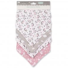 Unicorn and Rainbows 4-pack Bandanna Bibs