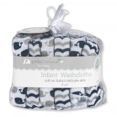 24 Pk Baby Washcloths Whales