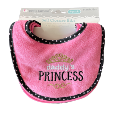 4 Pack Embroidered Bibs