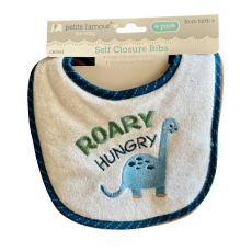 4 Pack Embroidered Bibs