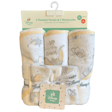 3 Hooded Towel and 3 Washcloth Set
