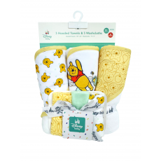 Pooh 3pk Hooded Towel and Washcloths