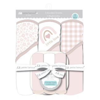 3 Hooded Towel and 3 Washcloth Set-0