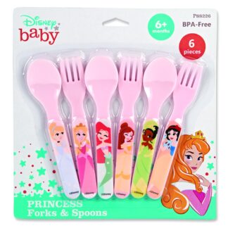 Disney Princess 6pk Plastic Forks/Spoons Set-0