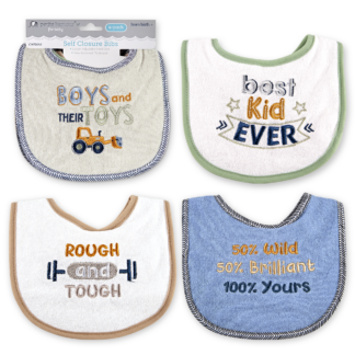 4 Pack Embroidered Bibs-0