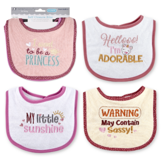4 Pack Embroidered Bibs-0