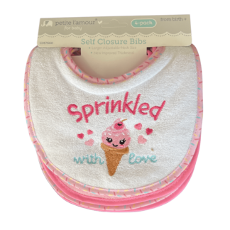 4 Pack Embroidered Bibs-0