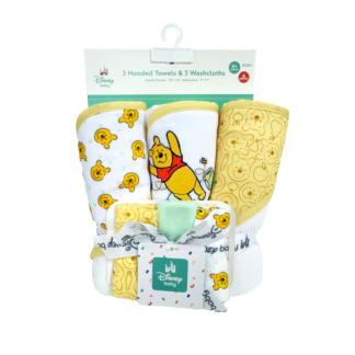 Pooh 3pk Hooded Towel and Washcloths-0